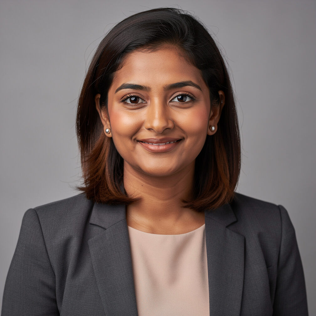Studio photo of a British woman studio producer